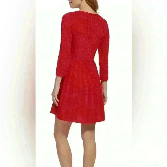 NWT❤️🔥V-Neck Cable-Knit Sweater Dress - Picture 2 of 3
